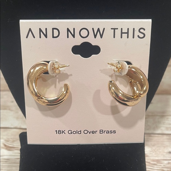And Now This Jewelry - And Now This Gold‎ Hoop Earrings